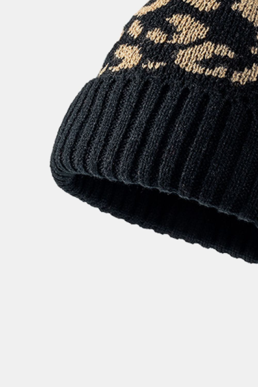Just Chill Leopard Pom-Pom Cuffed Beanie