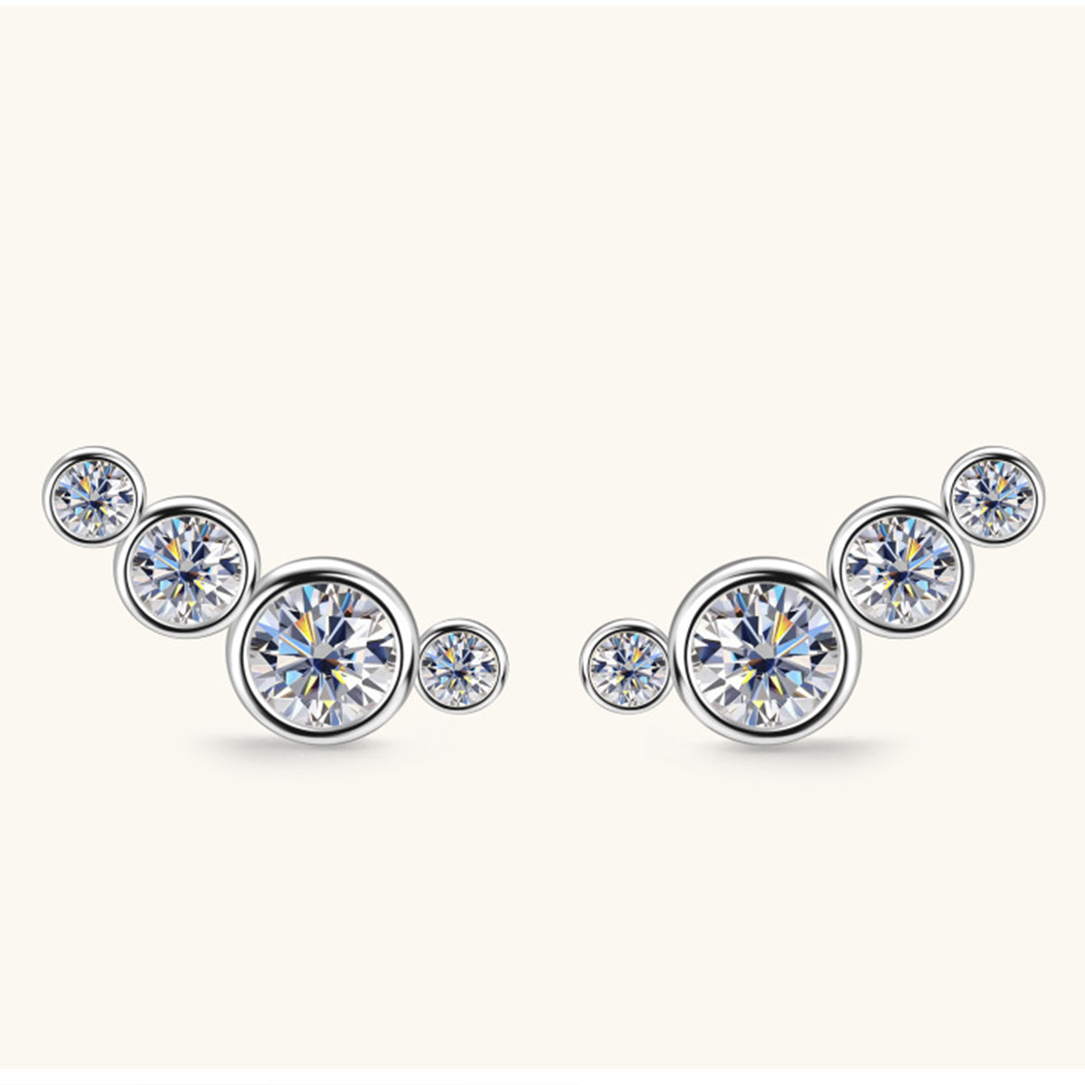 Lucia Moissanite 925 Sterling Silver Stud Earrings