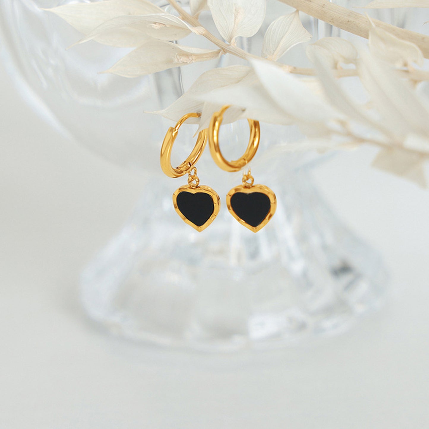 Cold Hearted 18K Gold-Plated Heart Drop Earrings