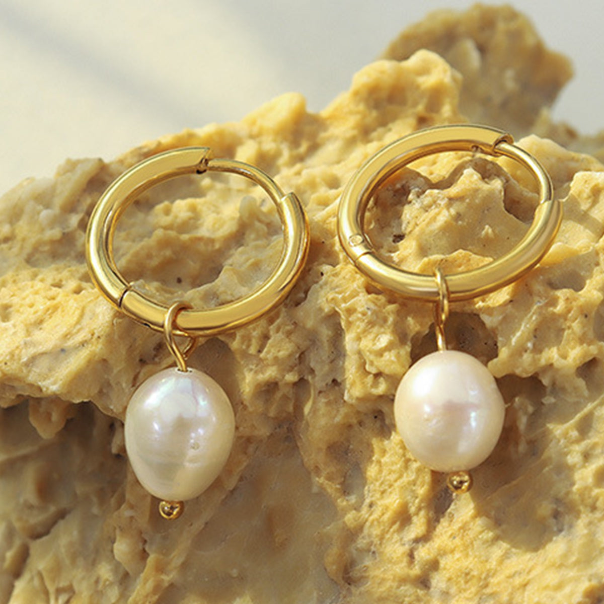 Tabitha Gold-Plated Titanium Steel Pearl Earrings