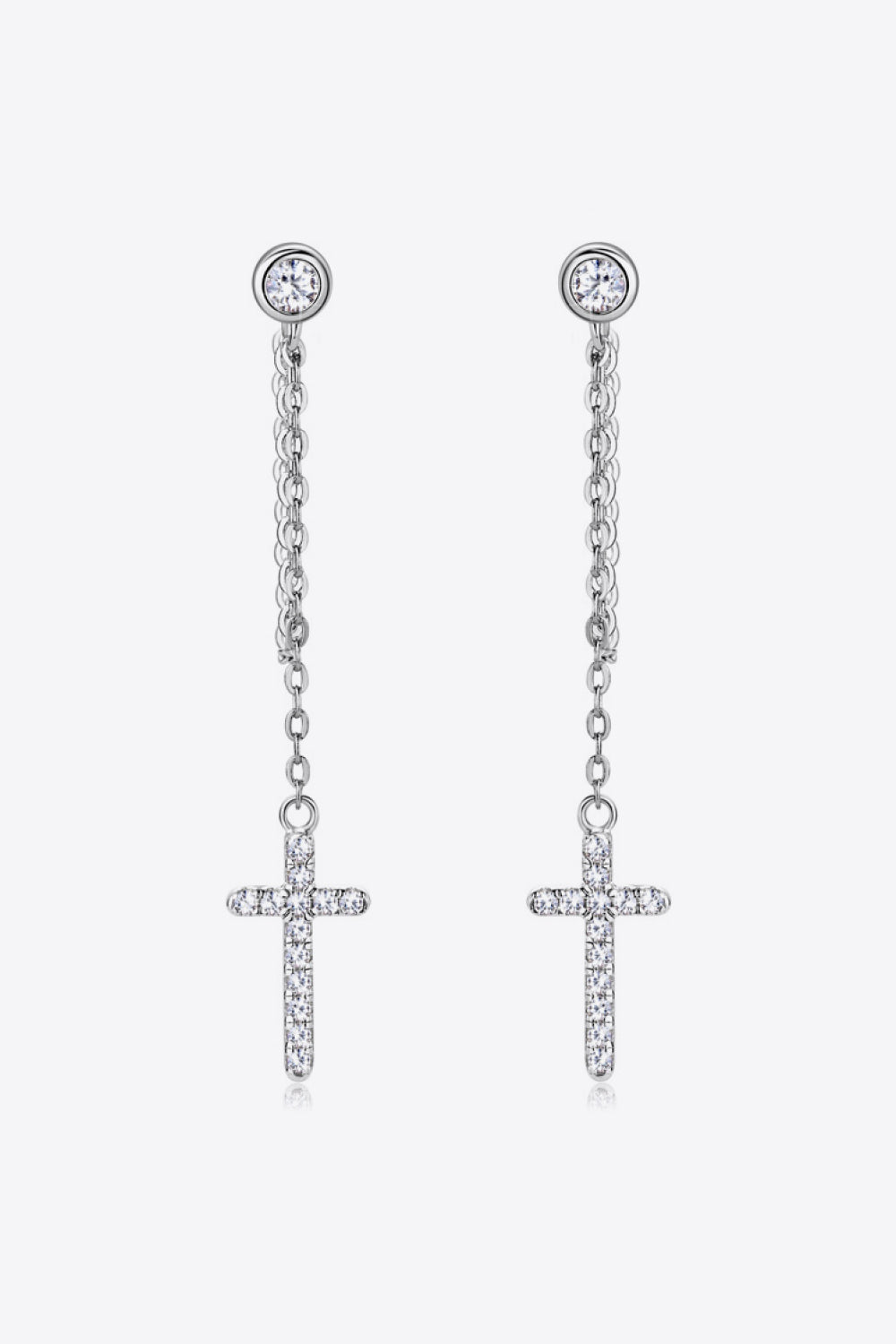 Kendra Moissanite 925 Sterling Silver Cross Earrings