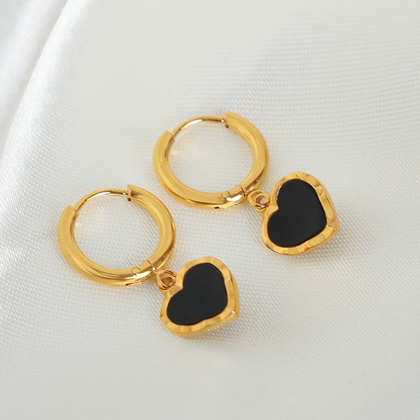 Cold Hearted 18K Gold-Plated Heart Drop Earrings