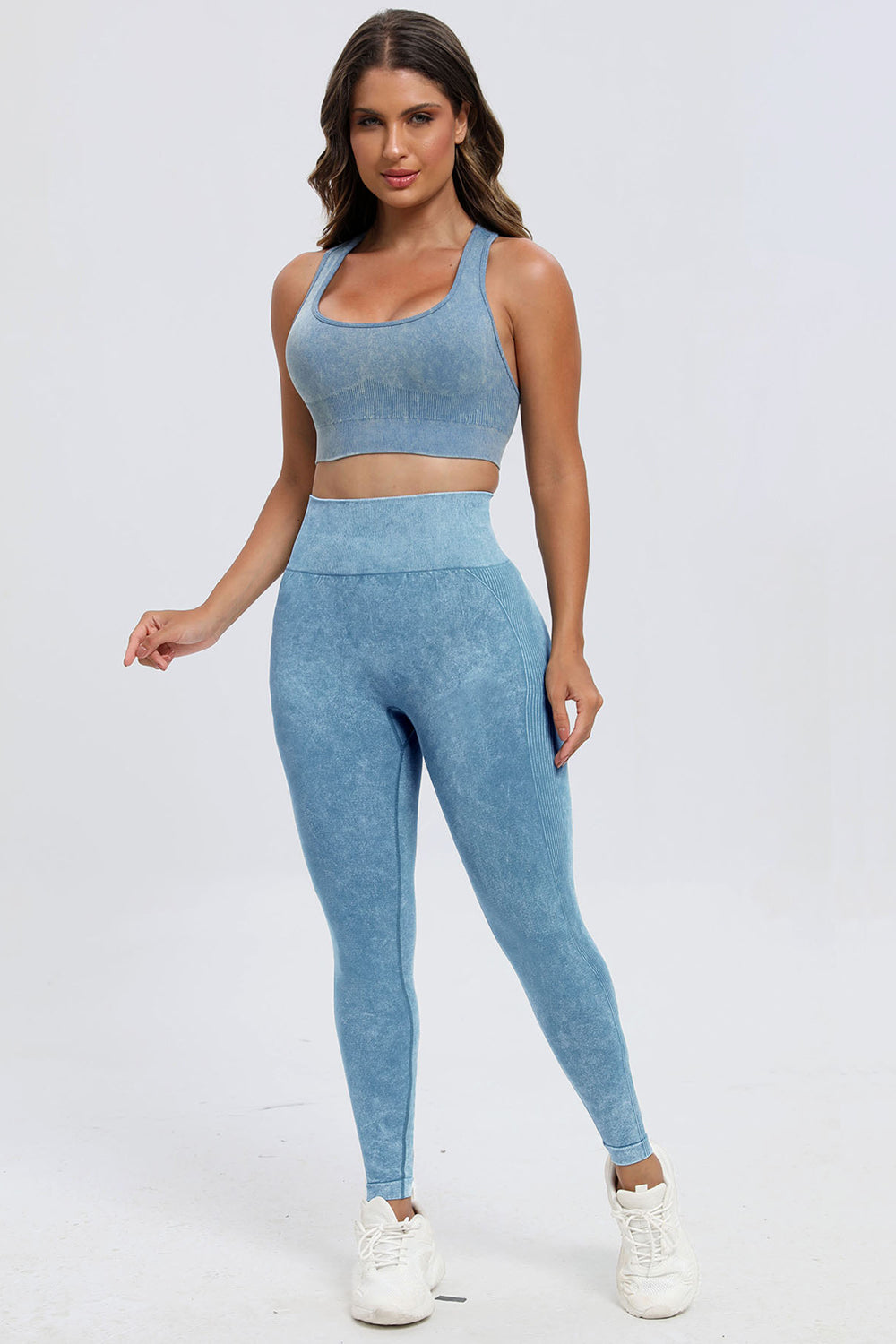 Bessa 3 Piece Washed Square Neck Wide Strap Active Set