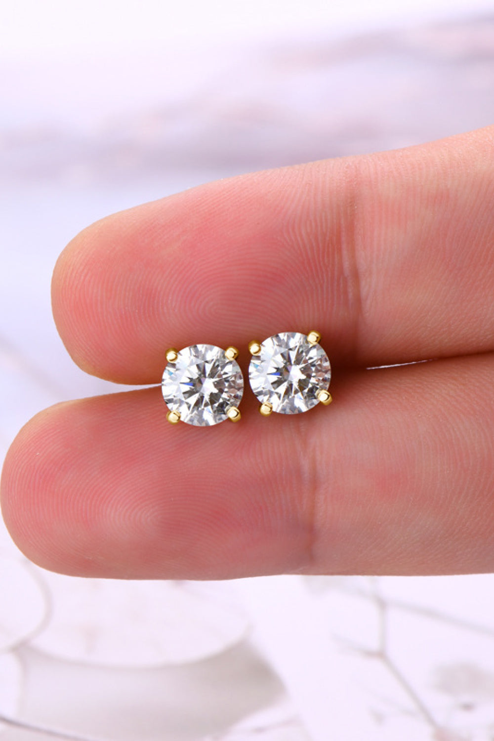 Ella 2 Carat Moissanite 925 Sterling Silver Stud Earrings