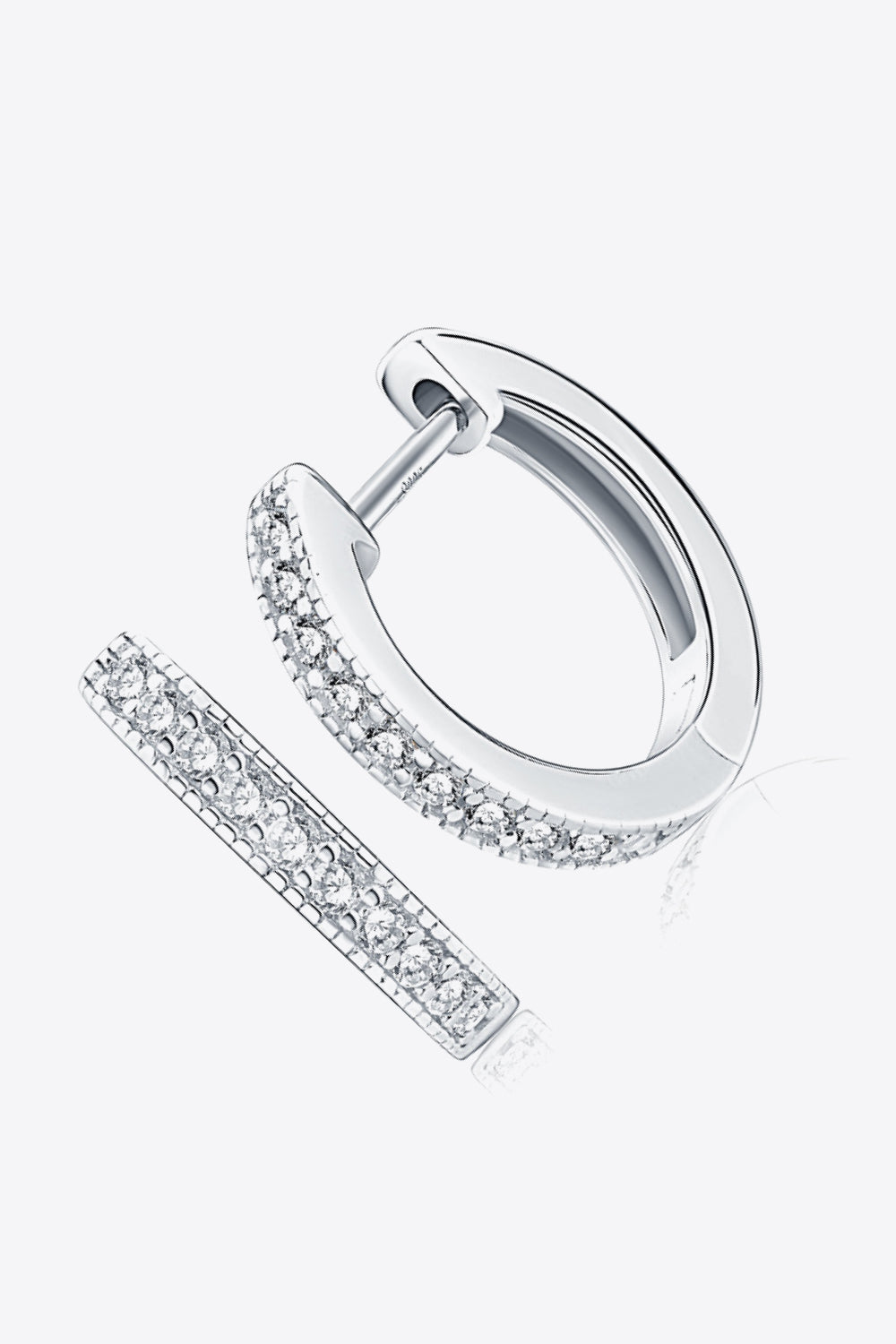 Hollie Inlaid Moissanite Hoop Earrings