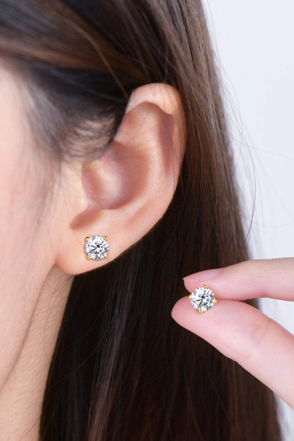 Ella 2 Carat Moissanite 925 Sterling Silver Stud Earrings