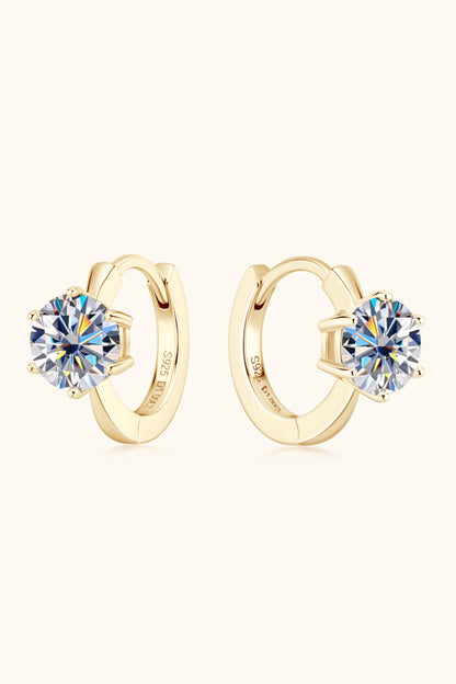 "Perfectionist" 2 Carat Moissanite 925 Sterling Silver Huggie Earrings