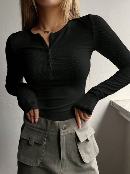Idris Half Button Long Sleeve T-Shirt