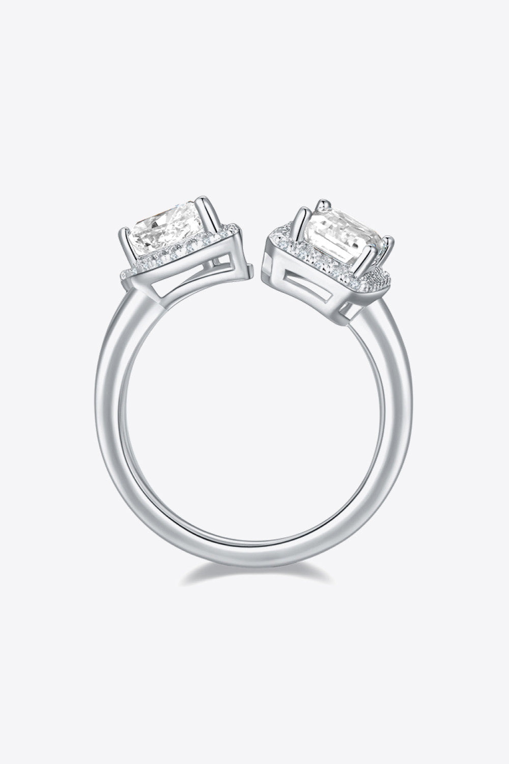"Better Together" 1 Carat Moissanite 925 Sterling Silver Open Ring