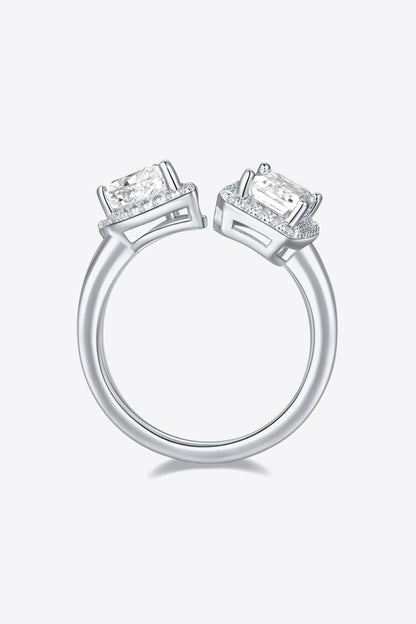 "Better Together" 1 Carat Moissanite 925 Sterling Silver Open Ring
