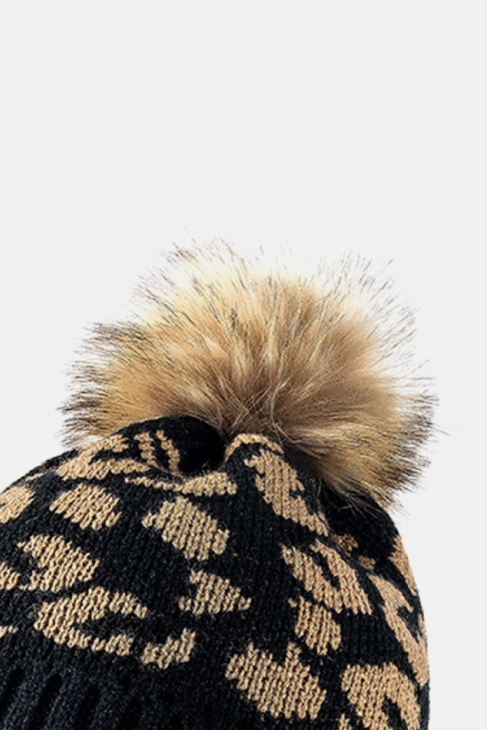 Just Chill Leopard Pom-Pom Cuffed Beanie