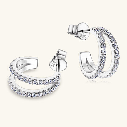 Ivanna Moissanite 925 Sterling Silver C-Hoop Earrings