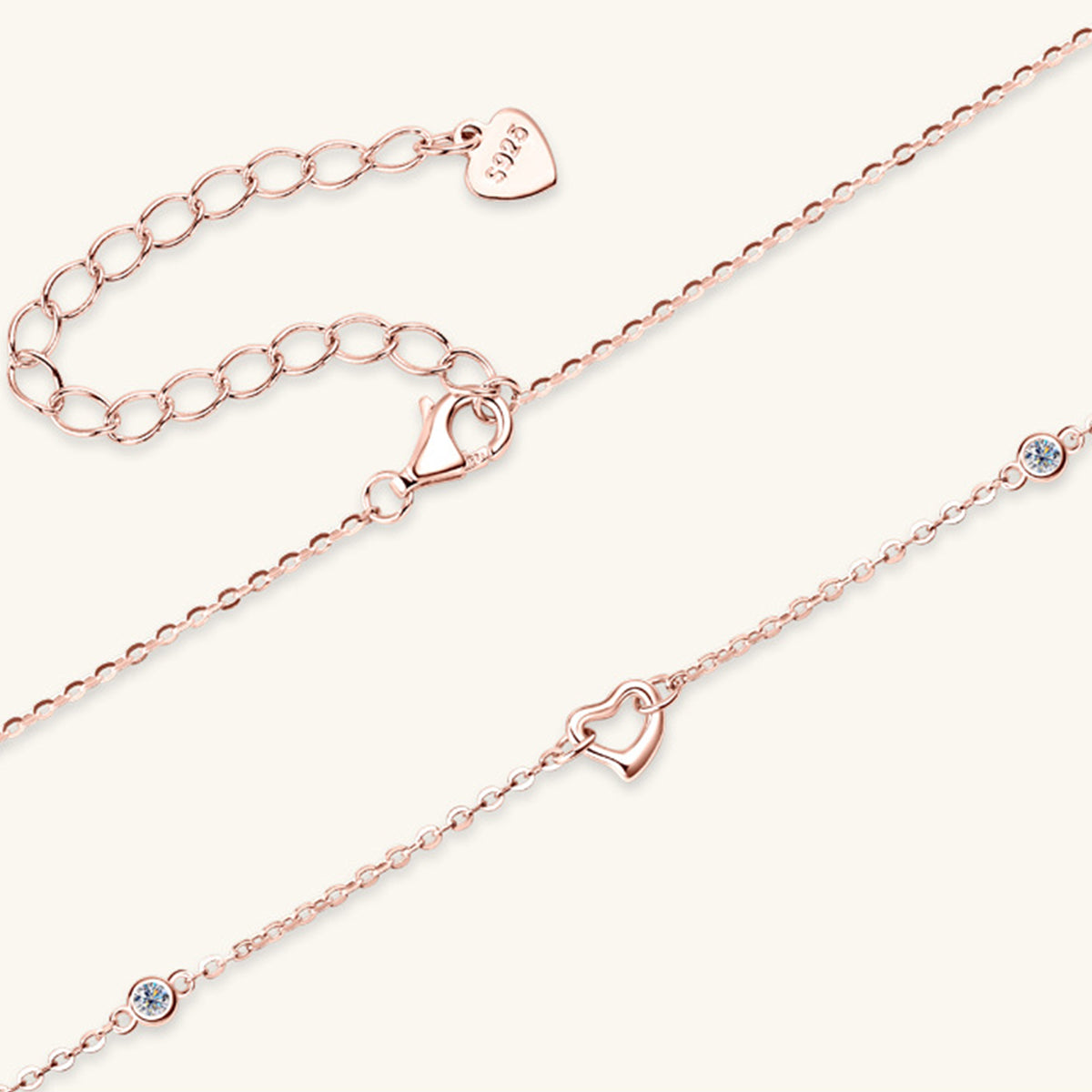 "Lovely" Moissanite 925 Sterling Silver Heart Necklace