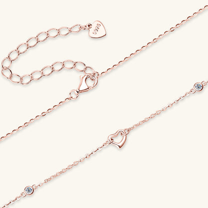 "Lovely" Moissanite 925 Sterling Silver Heart Necklace