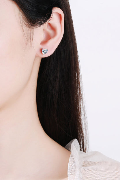 Everlast 2 Carat Moissanite Heart-Shaped Stud Earrings