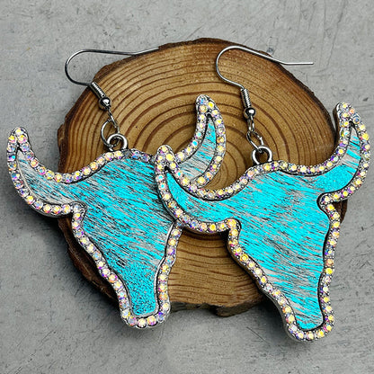 No Bull Rhinestone Bull Earrings