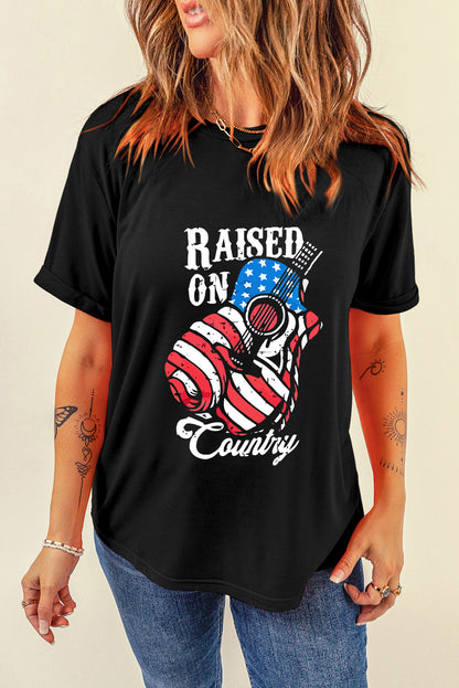"RAISED ON COUNTRY" Round Neck T-Shirt