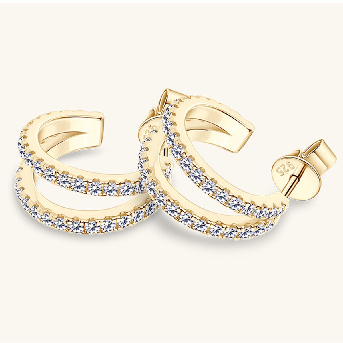 Ivanna Moissanite 925 Sterling Silver C-Hoop Earrings