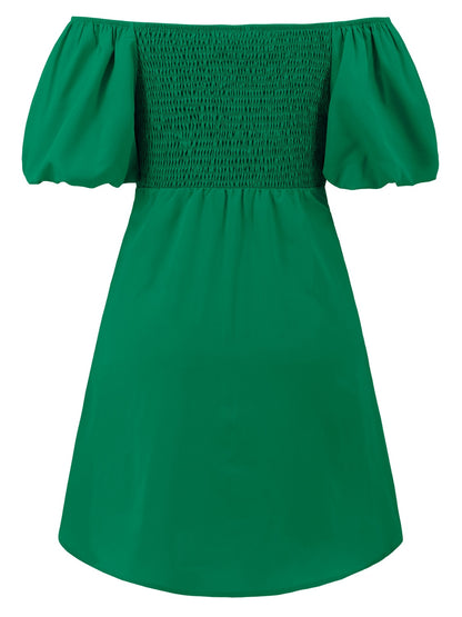 "She's Too Sweet" Cutout Twisted Off-Shoulder Short Sleeve Dress
