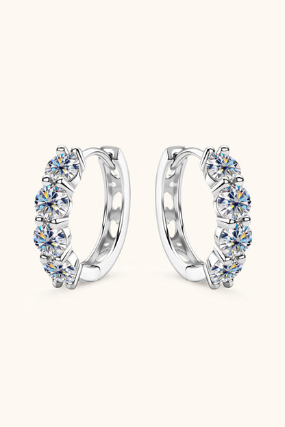 "Halo" 2.4 Carat Moissanite Huggie Earrings