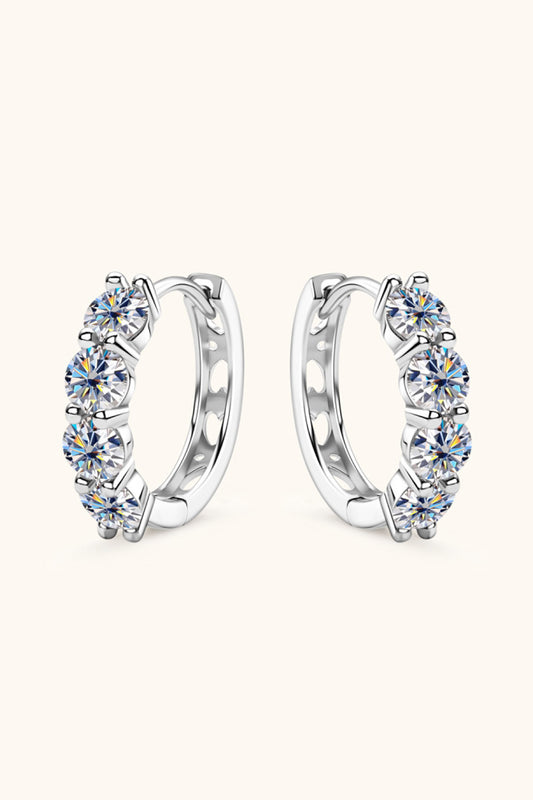"Halo" 2.4 Carat Moissanite Huggie Earrings