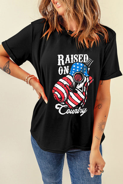 "RAISED ON COUNTRY" Round Neck T-Shirt