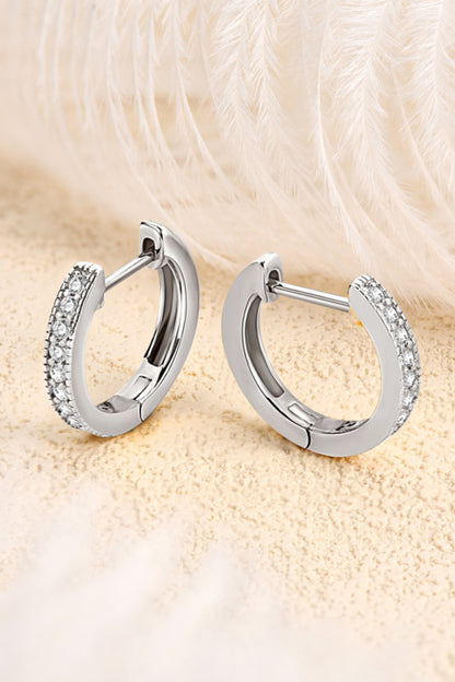 Hollie Inlaid Moissanite Hoop Earrings