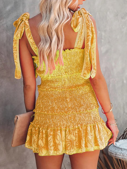 Sunny Daze Smocked Wide Strap Mini Cami Dress
