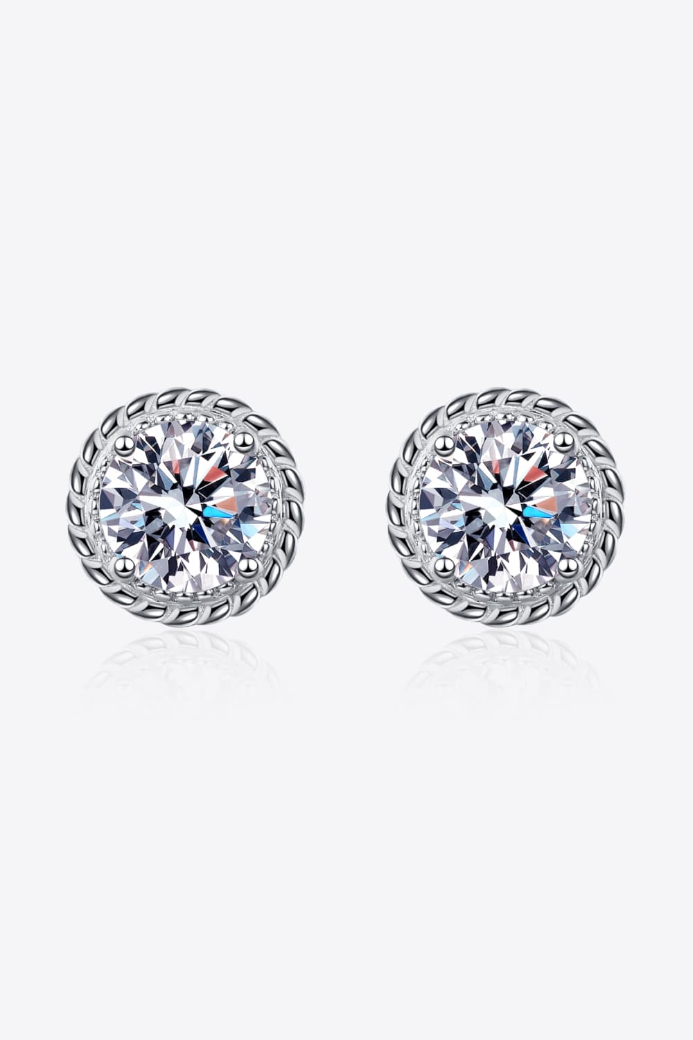 Cassidy 2 Carat Moissanite 925 Sterling Silver Stud Earrings