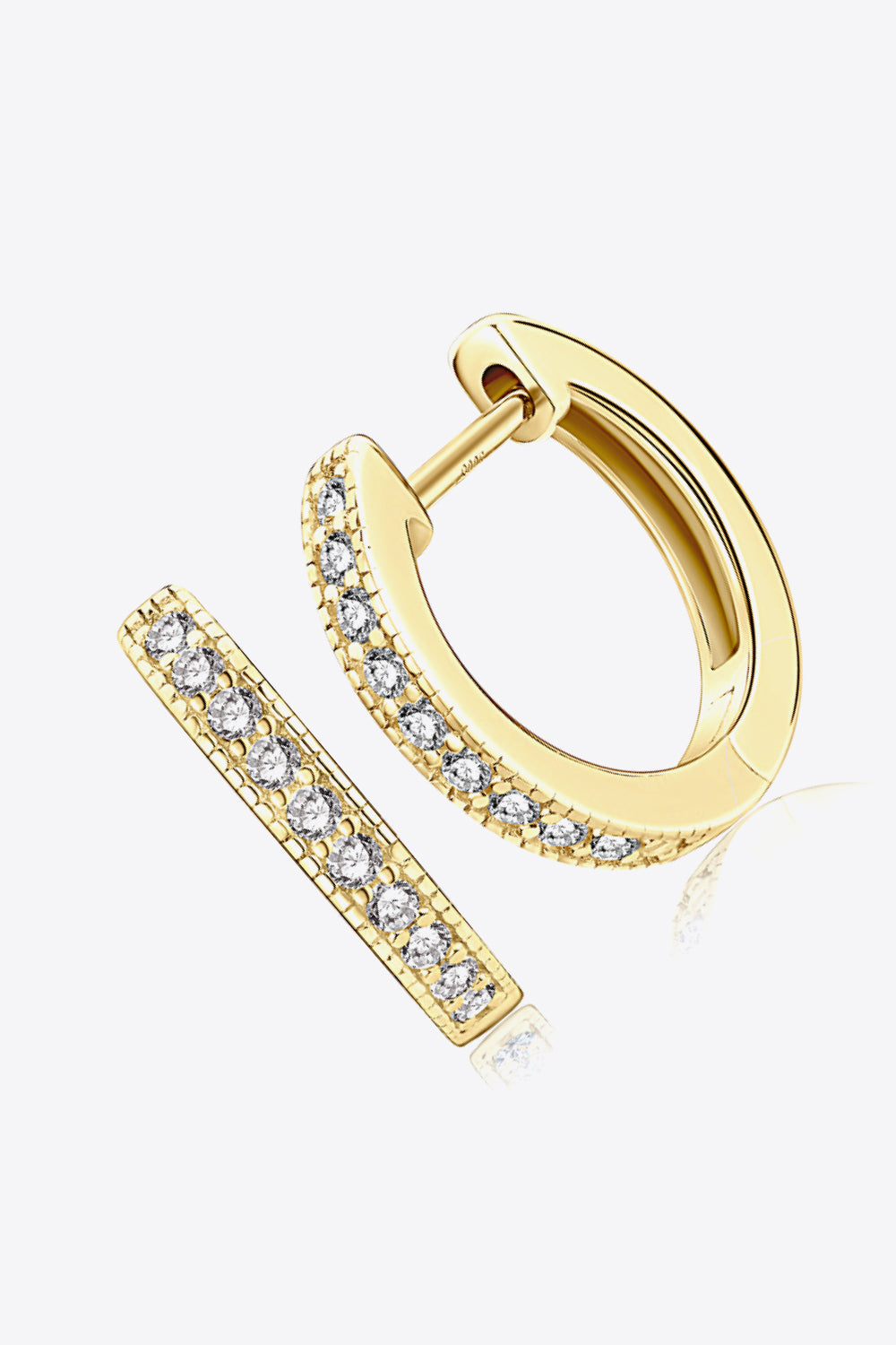 Hollie Inlaid Moissanite Hoop Earrings