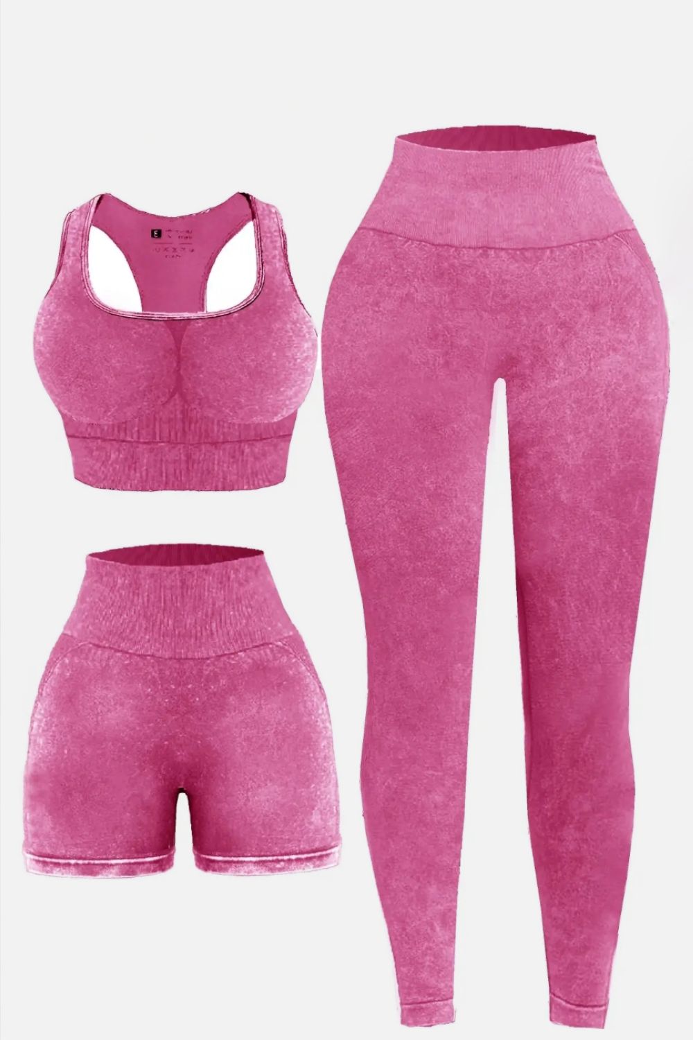 Bessa 3 Piece Washed Square Neck Wide Strap Active Set