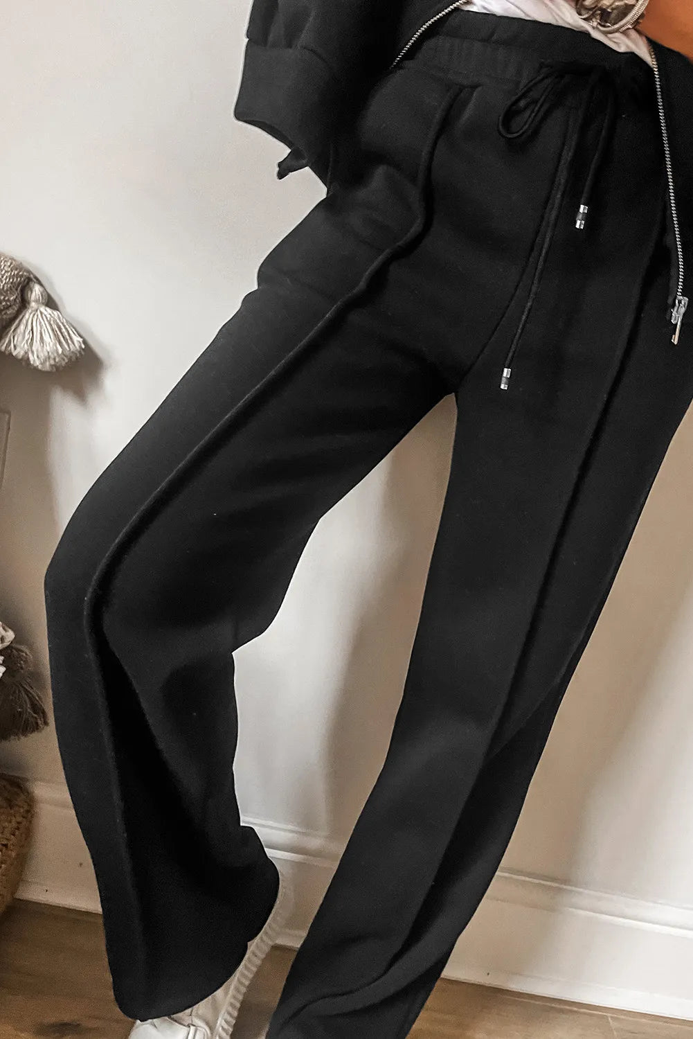 Luxe-Layer Zip Up Long Sleeve Top and Pants Set