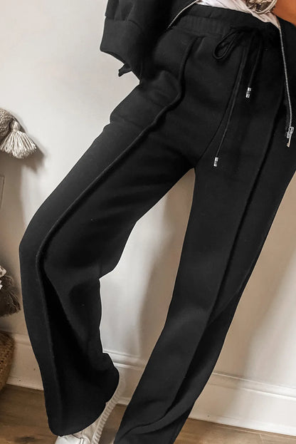Luxe-Layer Zip Up Long Sleeve Top and Pants Set