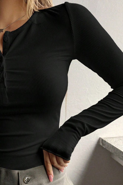 Idris Half Button Long Sleeve T-Shirt