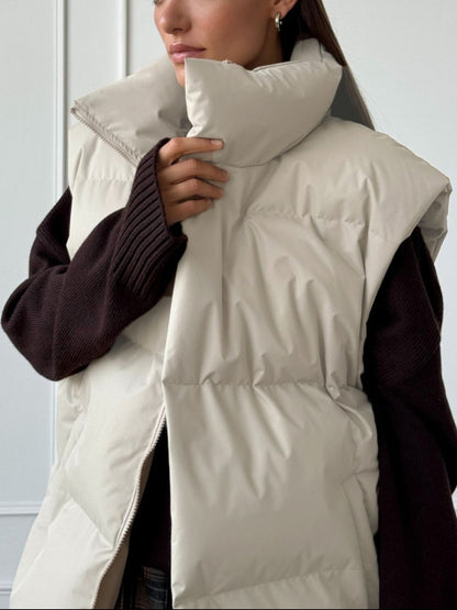 Amarae Zip Up Turtleneck Vest Coat