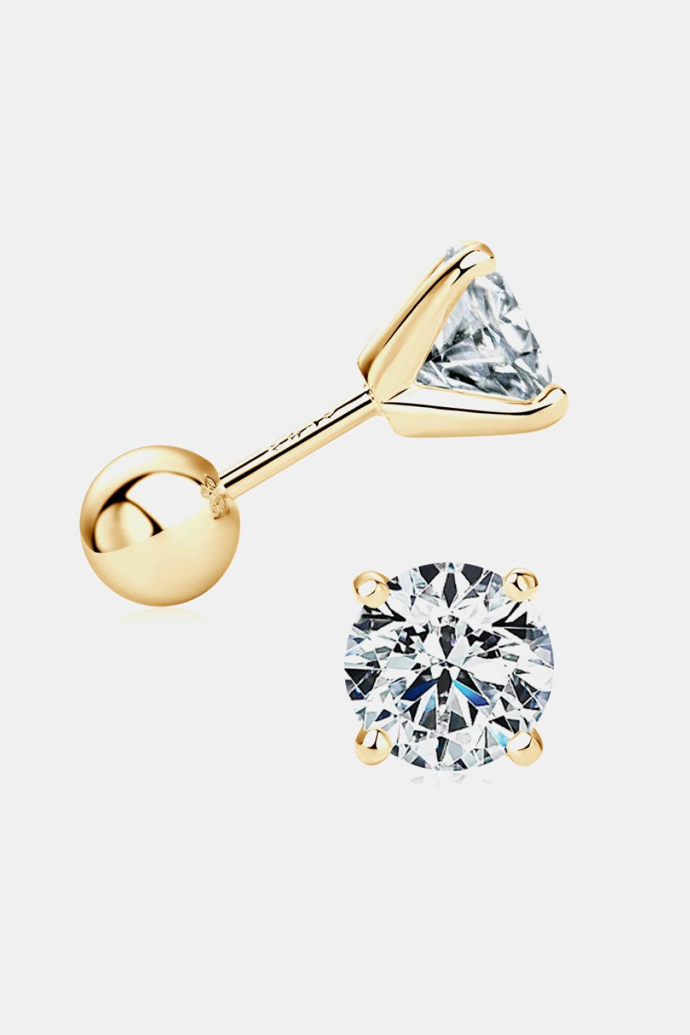 Ella 2 Carat Moissanite 925 Sterling Silver Stud Earrings
