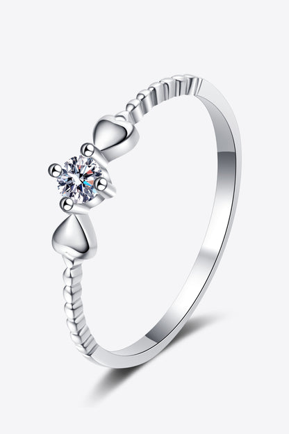 Devyn Adored Moissanite Heart 925 Sterling Silver Ring