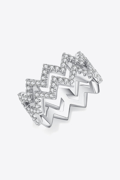 "Your the Zig to my Zag" Adored Moissanite Chevron Stacking Rings
