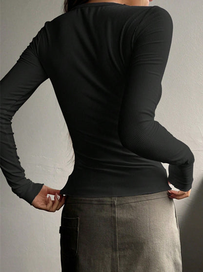 Idris Half Button Long Sleeve T-Shirt