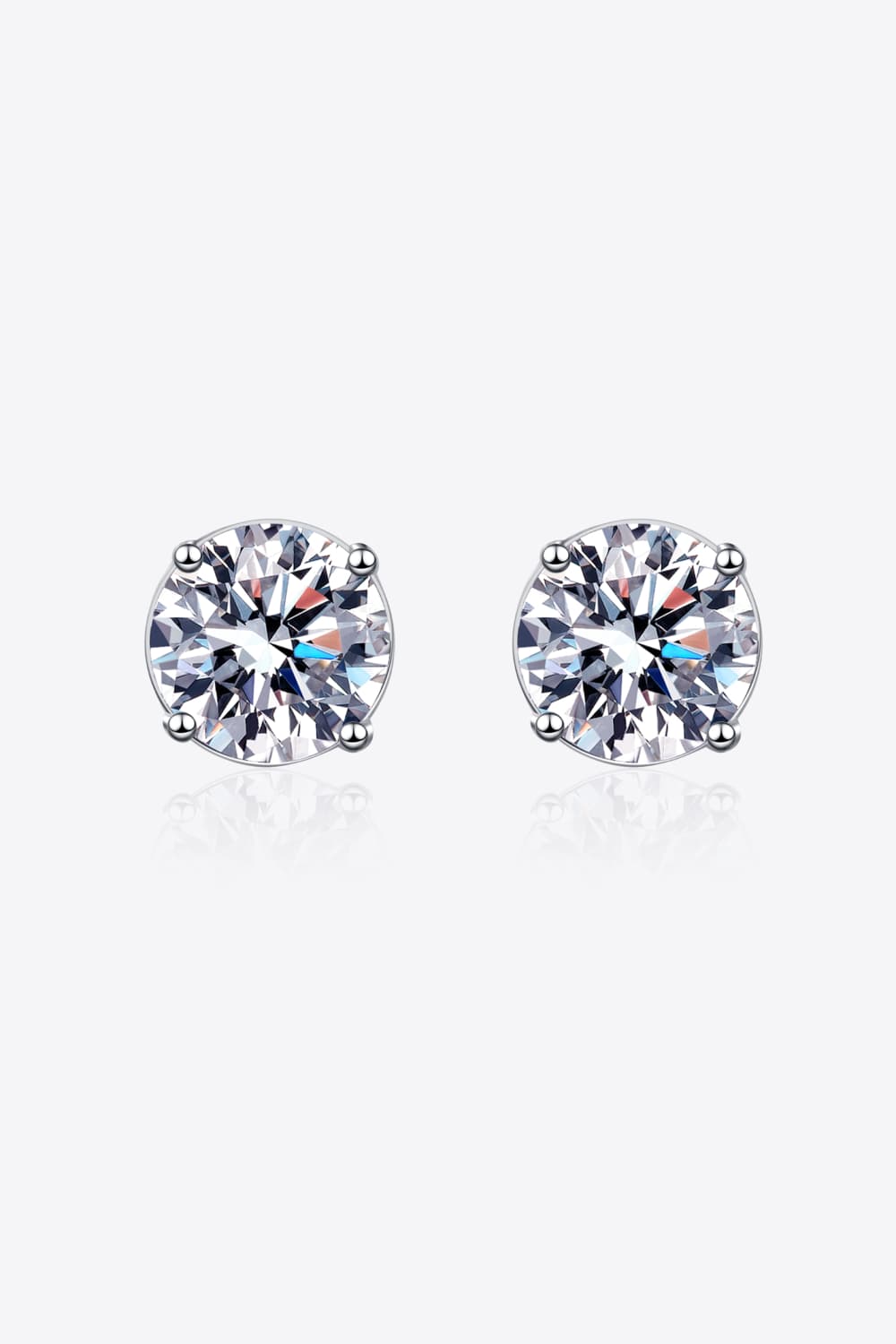 Sammie 2 Carat Moissanite Rhodium-Plated Stud Earrings