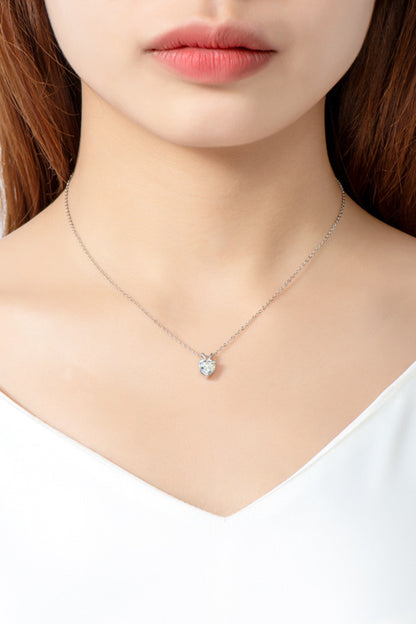 "Essence" 1 Carat Moissanite Heart-Shaped Pendant Necklace