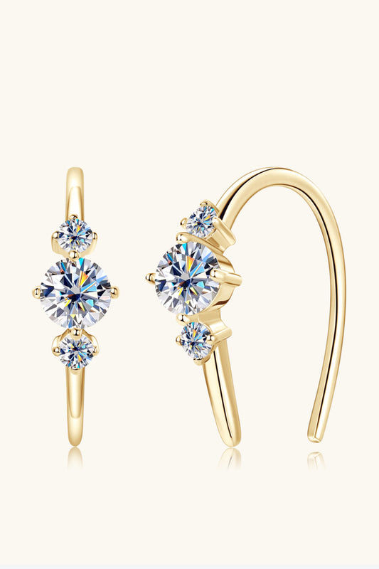 "Horseshoe" Moissanite 925 Sterling Silver Earrings