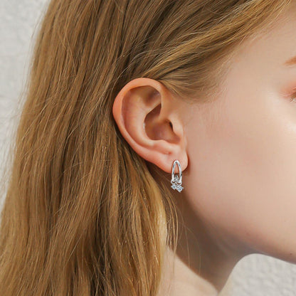 Faye 925 Sterling Silver Moissanite C-Hoop Earrings