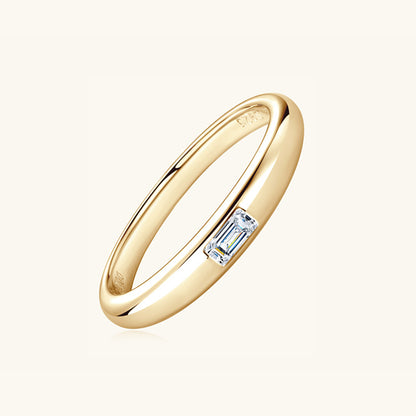 Calista 925 Sterling Silver Inlaid Moissanite Ring