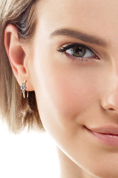"Horseshoe" Moissanite 925 Sterling Silver Earrings