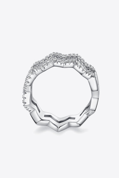 "Your the Zig to my Zag" Adored Moissanite Chevron Stacking Rings