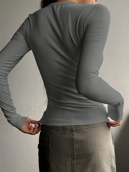 Idris Half Button Long Sleeve T-Shirt