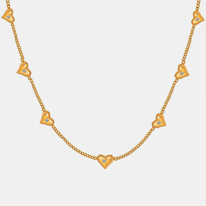 Graceful Love Titanium Steel Zircon Heart Necklace