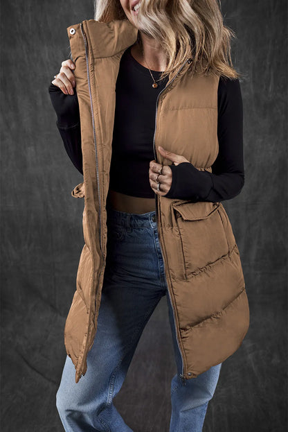 Arctic Edge Pocketed Zip Up Vest Coat