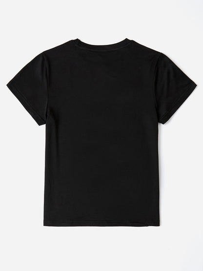 Leave the Judging to Jesus Letter Graphic Round Neck Short Sleeve T-Shirt